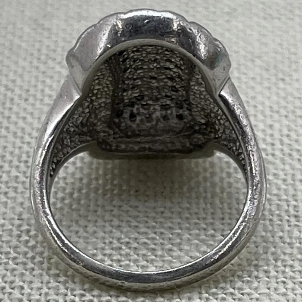 Vintage Sterling Silver 925 Marcasite Ring Size 7 Chunky Statement Jewelry